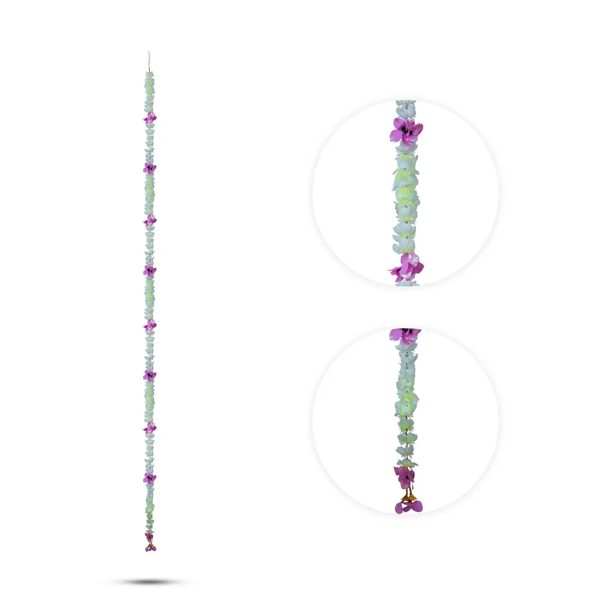Side Toran Pair - 69 Inches | Traditional Floral Thoranam/ Door Hanging Bandanwar For Pooja Decor - Image 6