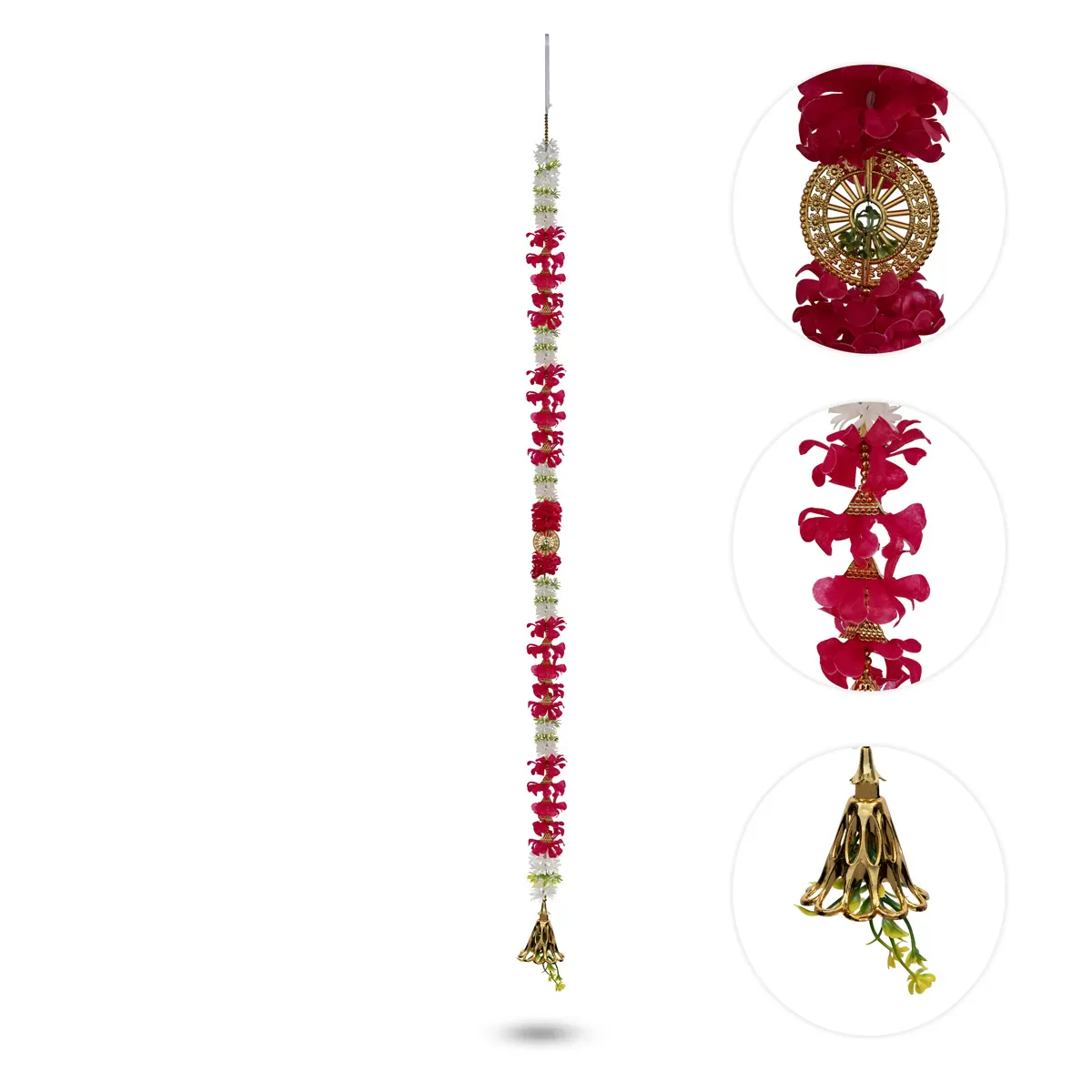 Side Toran Pair - 70 Inches | Floral Thoranam / Artificial Flower Bandanwar For Home Entrance Decor - Image 2