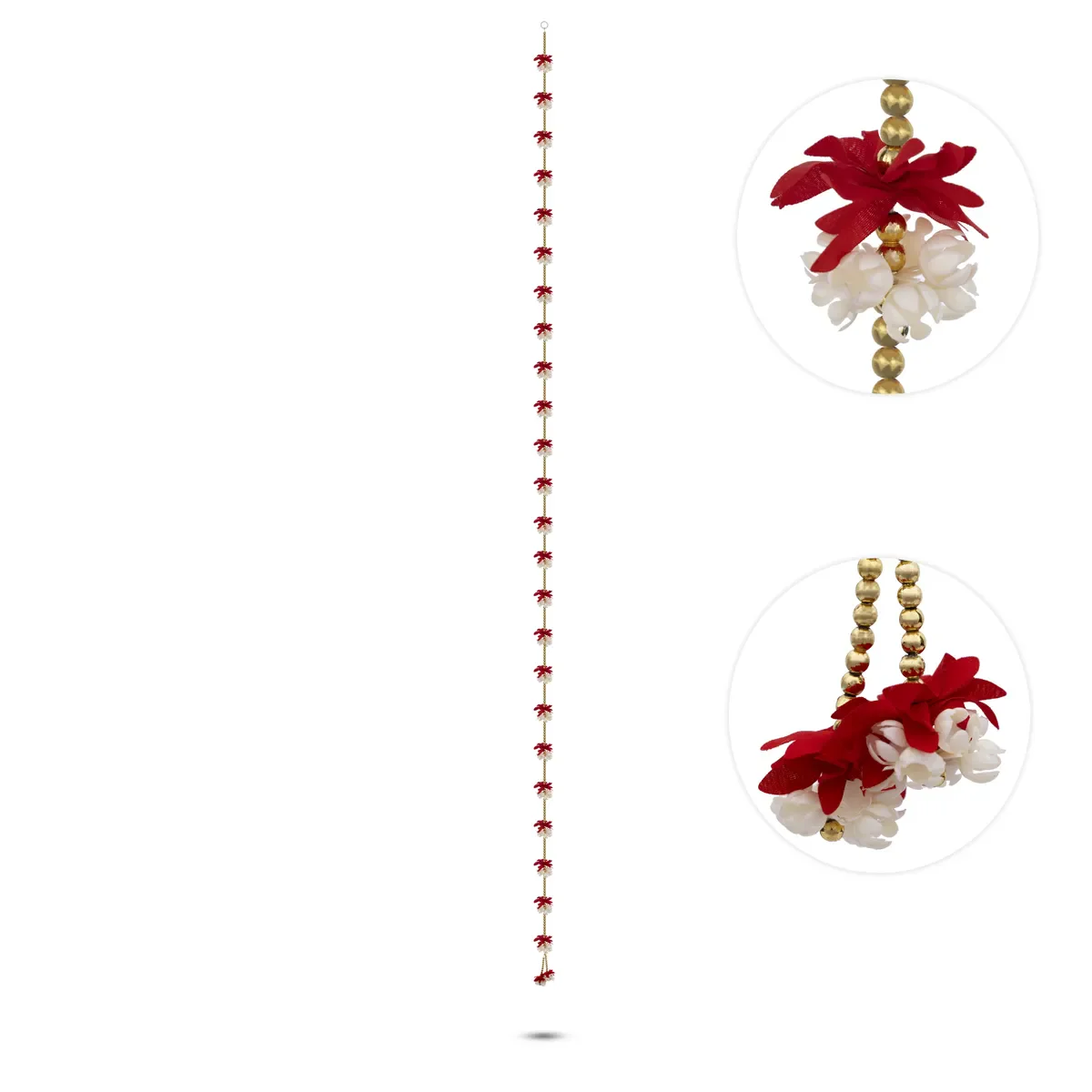 Side Toran Pair - 70 Inches | Flower Design Thoranam/ Decorative Door Hanging Bandanwar For Home Entrance - Image 3