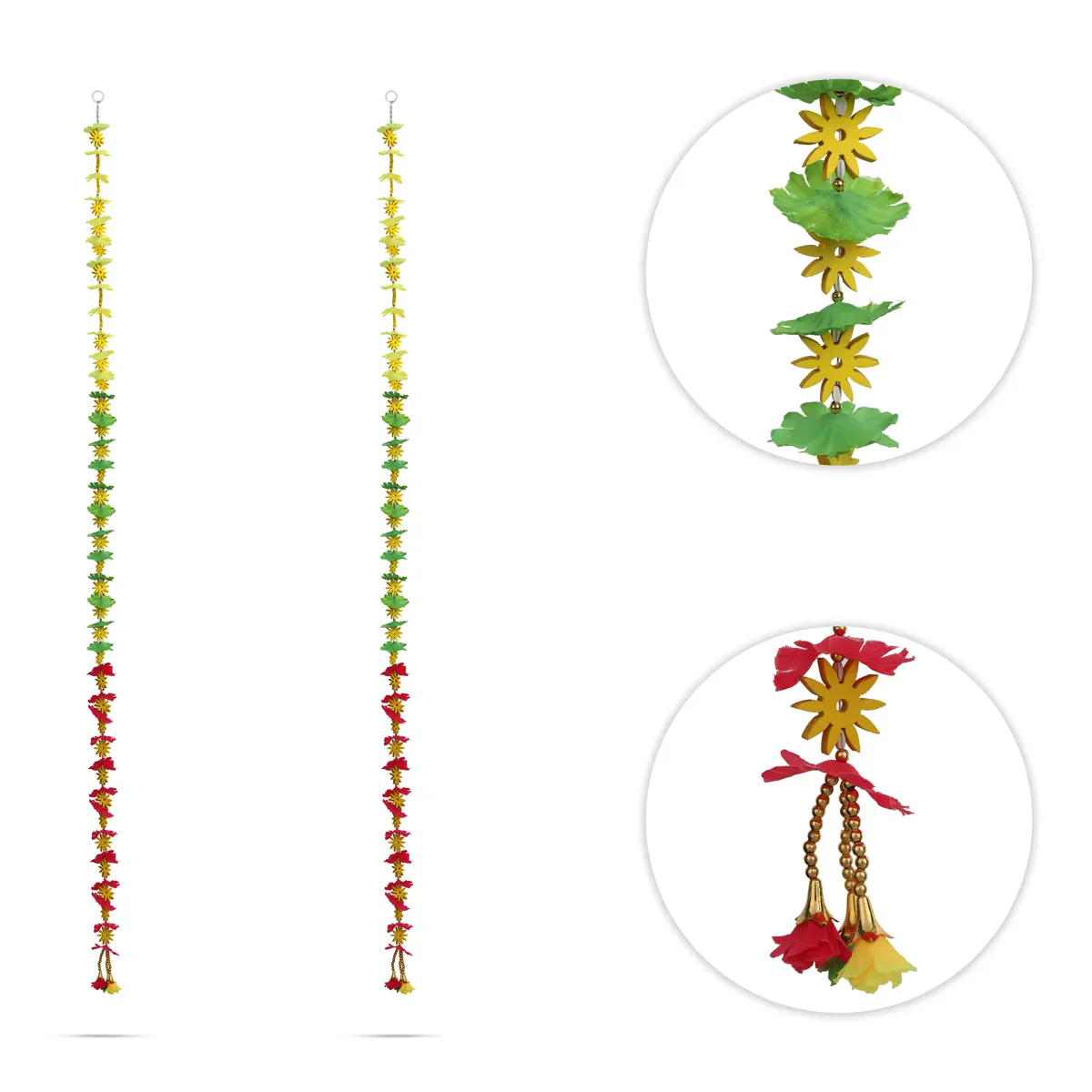 Side Toran Pair - 73 Inches | Artificial Flower Thoranam/ Door Hanging Bandanwar For Home Entrance Decor - Image 2