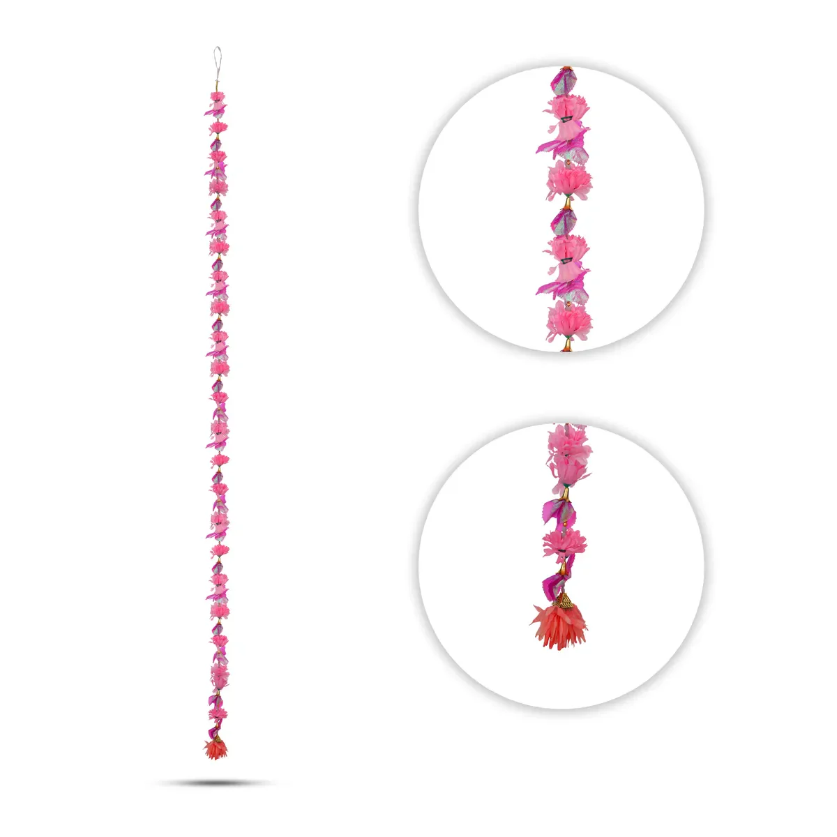 Side Toran Pair - 73 Inches | Floral Design Thoranam/ Decorative Door Hanging Bandanwar For Home Entrance Decor - Image 2