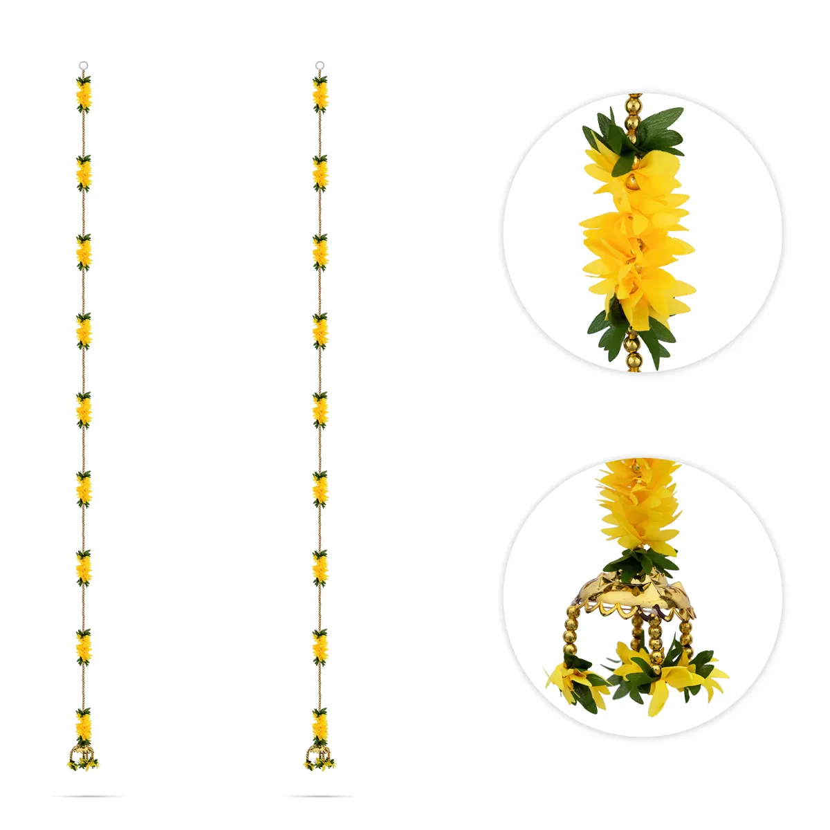 Side Toran Pair - 73 Inches | Floral Thoranam/ Decorative Door Hanging Bandanwar For Home Entrance Decor - Image 2