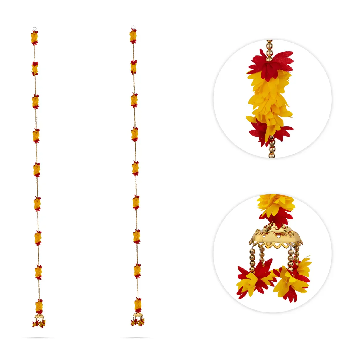 Side Toran Pair - 73 Inches | Floral Thoranam/ Decorative Door Hanging Bandanwar For Home Entrance Decor - Image 4