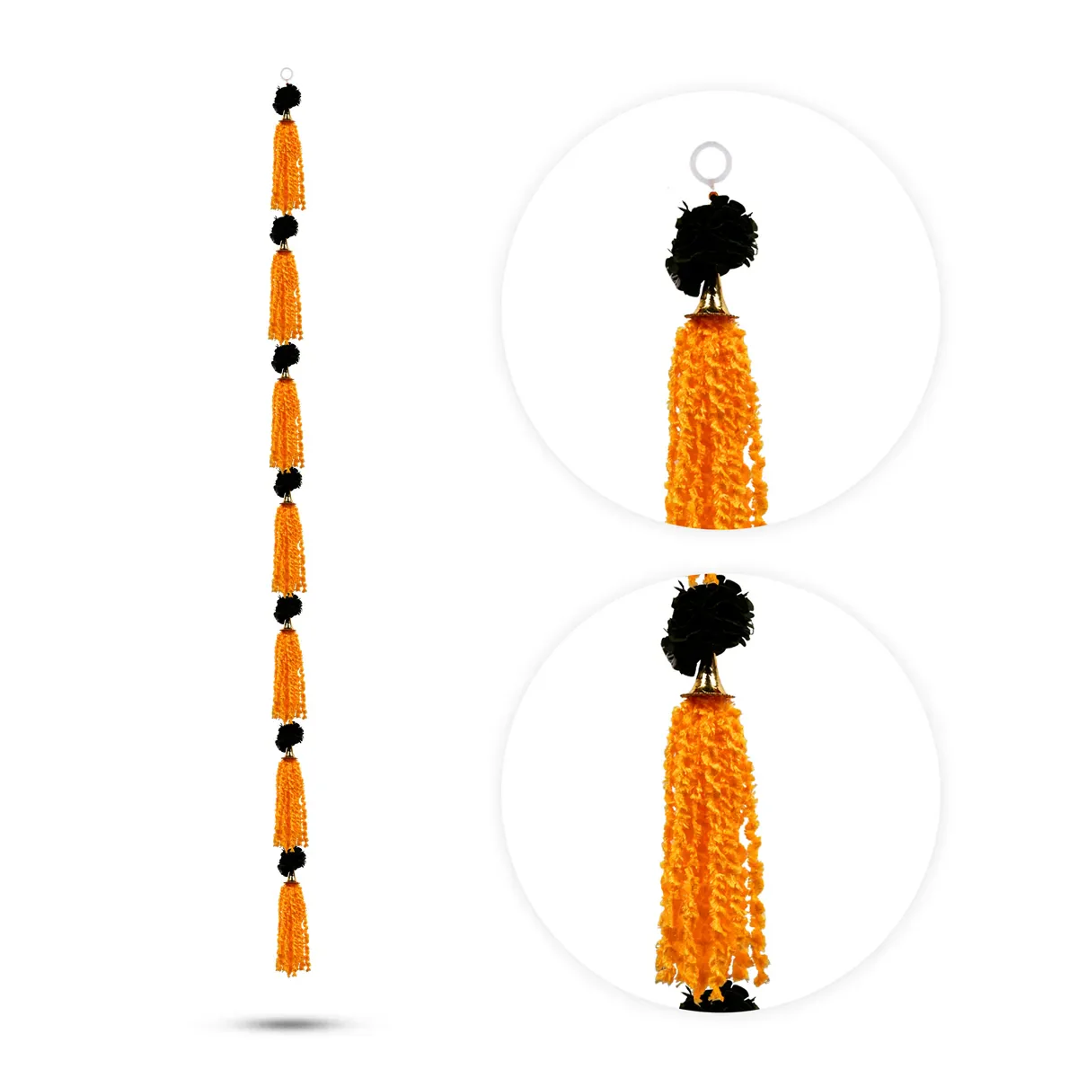 Side Toran Pair - 73 Inches | Tassel Design Thoranam/ Decorative Door Hanging Bandanwar For Home Entrance - Image 7