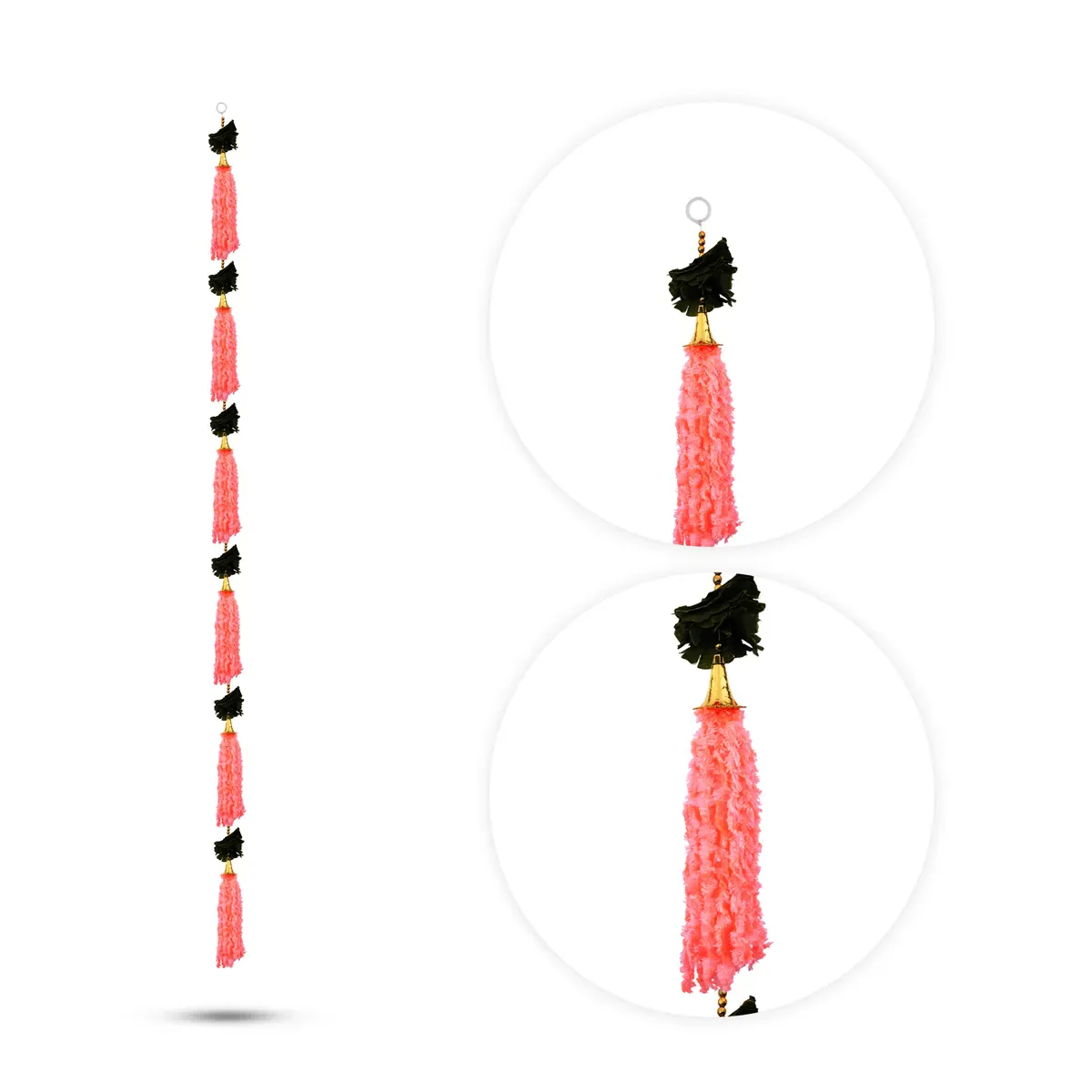 Side Toran Pair - 73 Inches | Tassel Design Thoranam/ Decorative Door Hanging Bandanwar For Home Entrance - Image 9