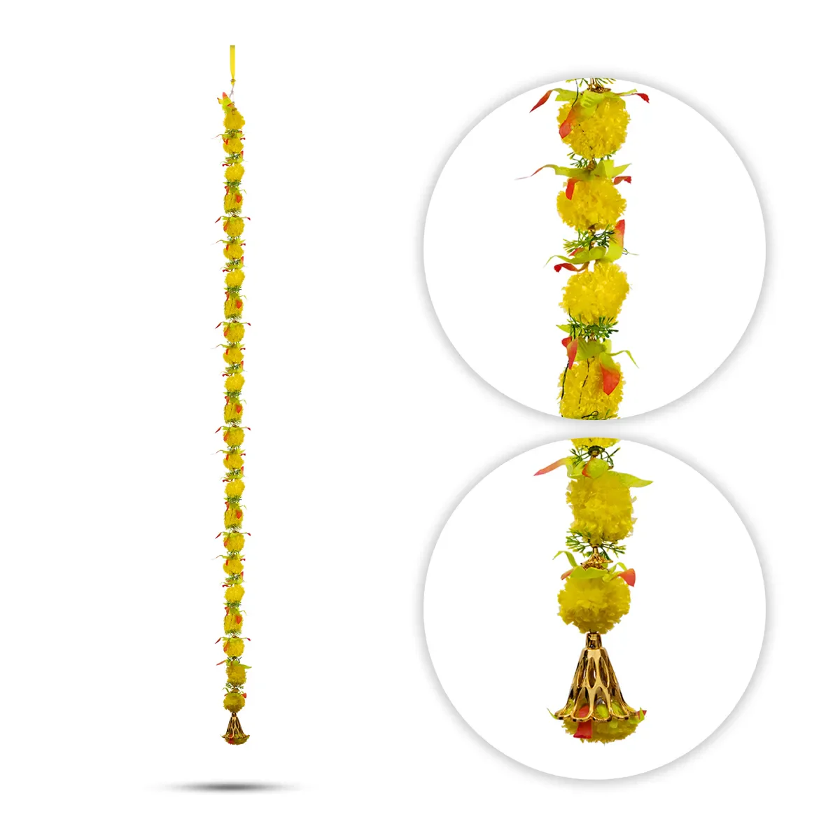 Side Toran Pair- 75 Inches | Artificial Flower Thoranam/ Door Hanging Bandanwar For Home Entrance Decor - Image 2
