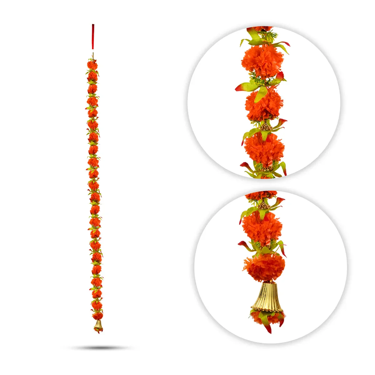Side Toran Pair- 75 Inches | Artificial Flower Thoranam/ Door Hanging Bandanwar For Home Entrance Decor - Image 4