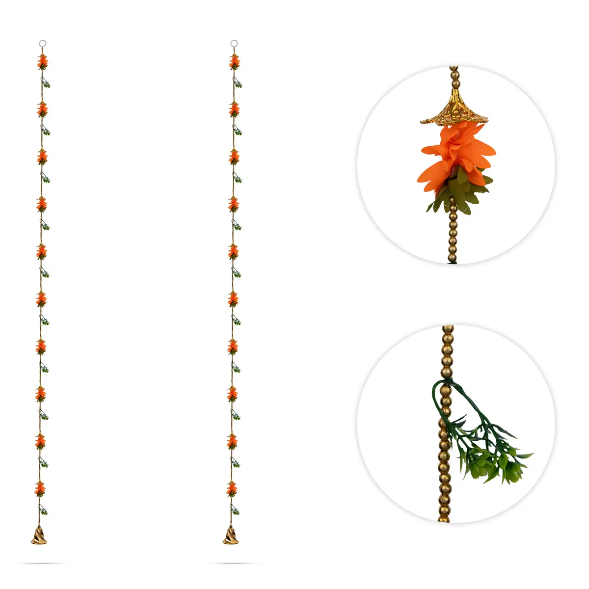 Side Toran Pair - 76 Inches | Artificial Flower Thoranam/ Traditional Door Hanging Bandanwar For Home Decor - Image 2
