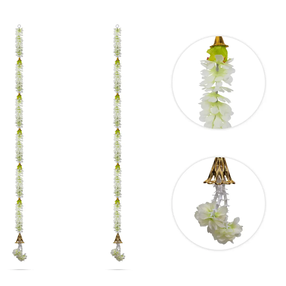 Side Toran Pair - 76 Inches | Artificial Flower Thoranam/ Door Hanging Bandanwar For Home Entrance & Festive Decor - Image 2