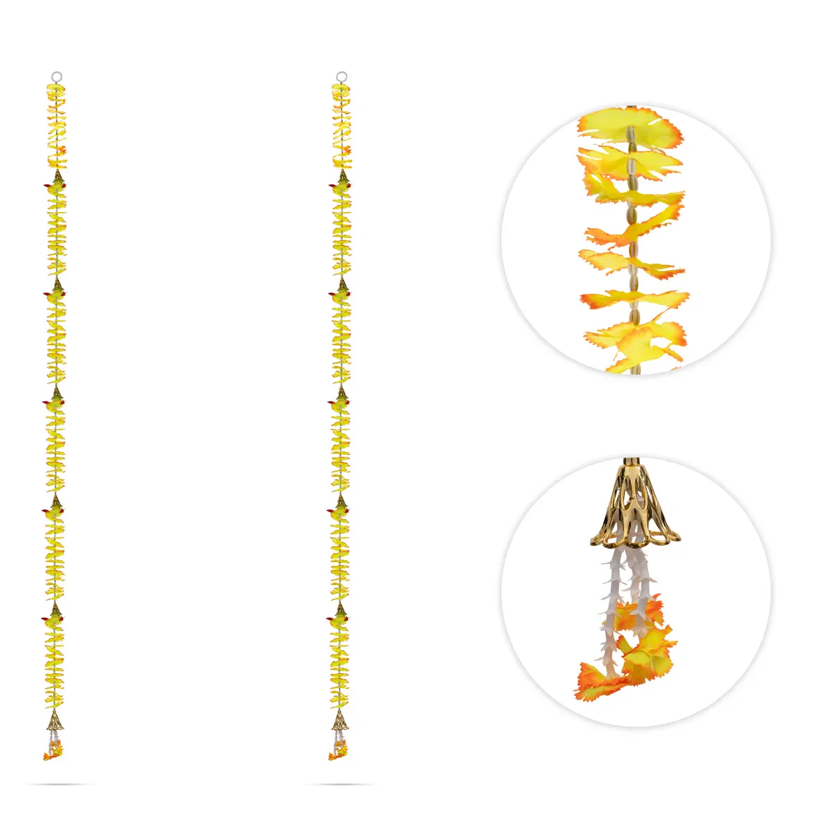 Side Toran Pair - 76 Inches | Artificial Flower Thoranam/ Door Hanging Bandanwar For Home Entrance & Festive Decor - Image 4