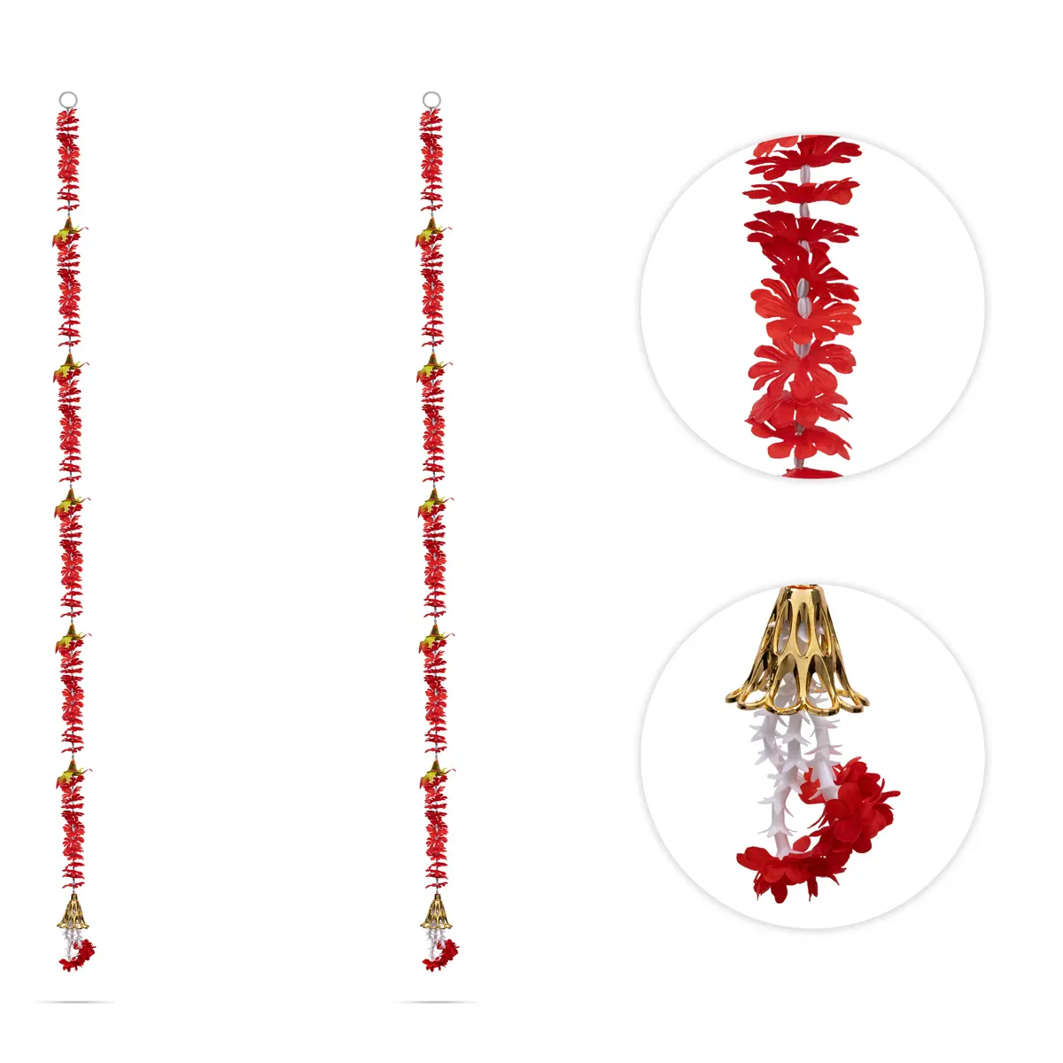 Side Toran Pair - 76 Inches | Artificial Flower Thoranam/ Door Hanging Bandanwar For Home Entrance & Festive Decor - Image 6
