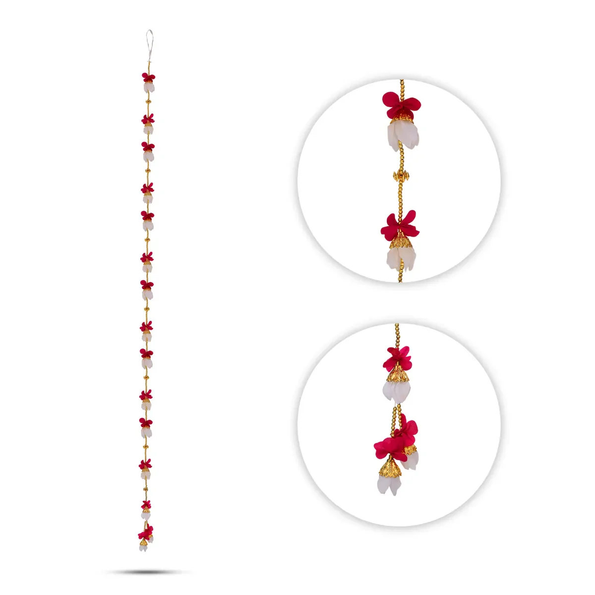 Side Toran Pair - 76 Inches | Artificial Flower Thoranam/ Door Hanging Bandanwar For Home Entrance Decor - Image 3