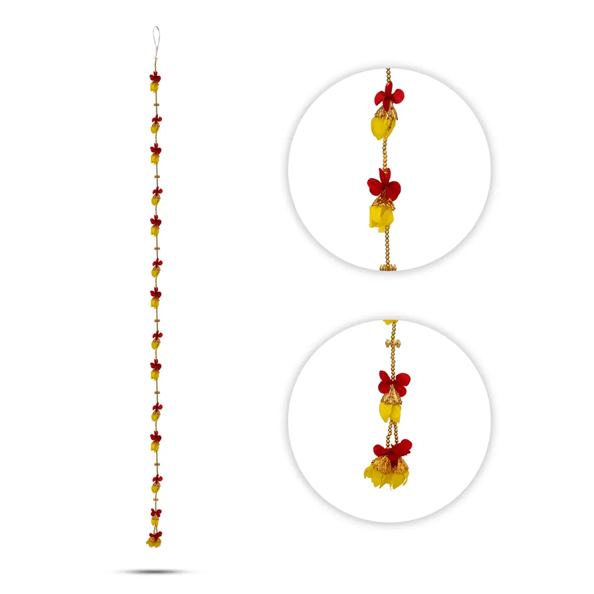 Side Toran Pair - 76 Inches | Artificial Flower Thoranam/ Door Hanging Bandanwar For Home Entrance Decor - Image 4