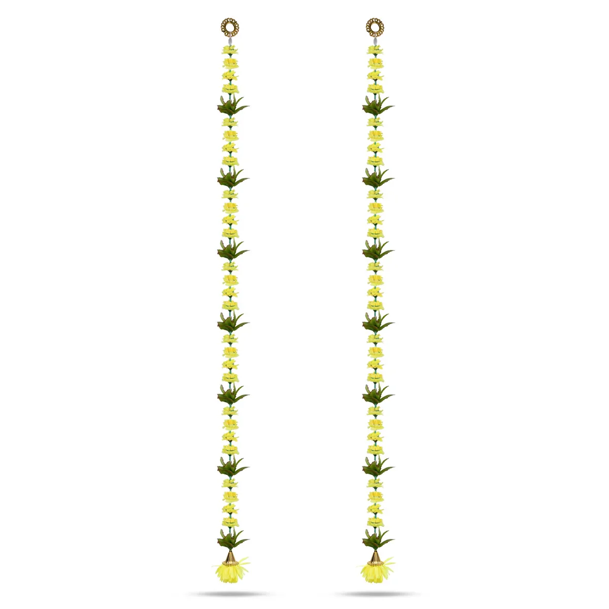 Side Toran Pair - 76 Inches | Floral Leaf Thoranam/ Decorative Door Hanging Bandanwar For Home Entrance