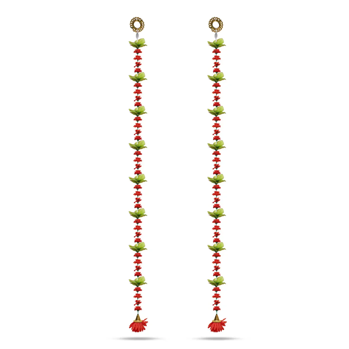 Side Toran Pair - 76 Inches | Floral Leaf Thoranam/ Decorative Door Hanging Bandanwar For Home Entrance - Image 2