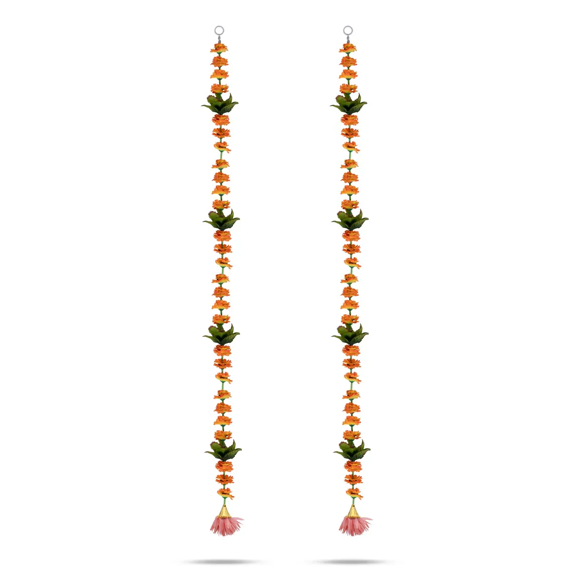 Side Toran Pair - 76 Inches | Floral Leaf Thoranam/ Decorative Door Hanging Bandanwar For Home Entrance - Image 3