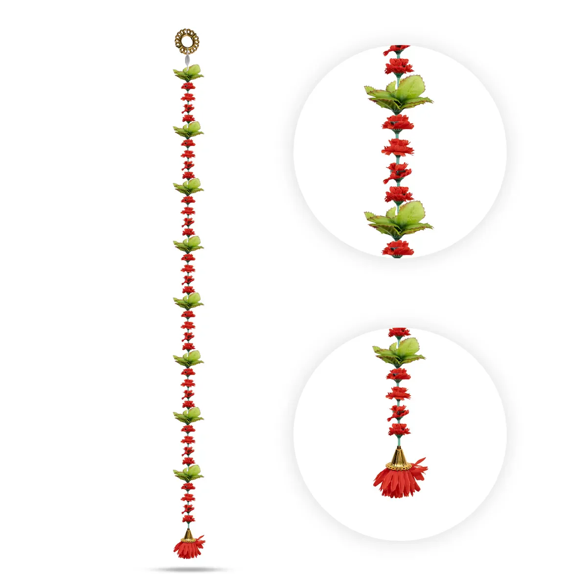 Side Toran Pair - 76 Inches | Floral Leaf Thoranam/ Decorative Door Hanging Bandanwar For Home Entrance - Image 4