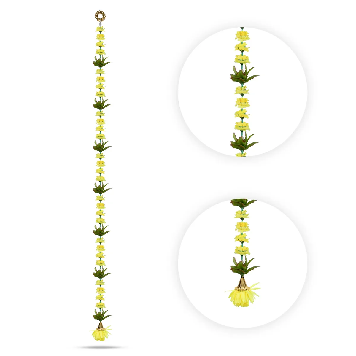 Side Toran Pair - 76 Inches | Floral Leaf Thoranam/ Decorative Door Hanging Bandanwar For Home Entrance - Image 6