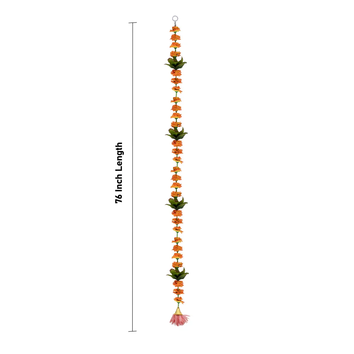 Side Toran Pair - 76 Inches | Floral Leaf Thoranam/ Decorative Door Hanging Bandanwar For Home Entrance - Image 8
