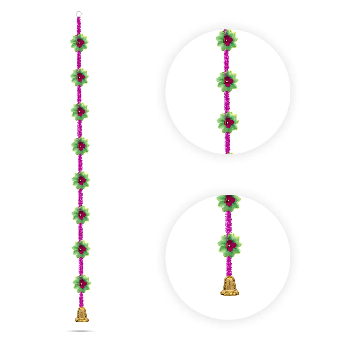 Side Toran Pair - 78 Inches | Classic Flower Thoranam/ Door Hanging Toran For Temple & House Entrance - Image 6
