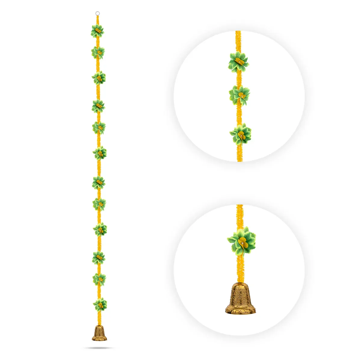 Side Toran Pair - 78 Inches | Classic Flower Thoranam/ Door Hanging Toran For Temple & House Entrance - Image 8