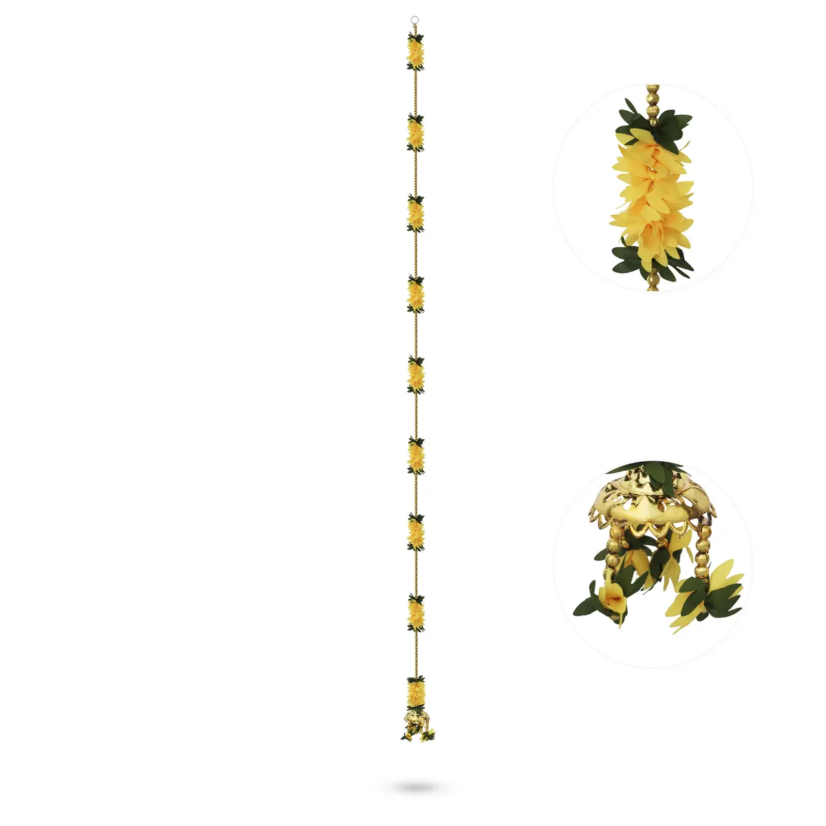 Side Toran Pair - 82 Inches | Floral Thoranam/ Decorative Door Hanging Bandanwar For Home Entrance Decor - Image 2