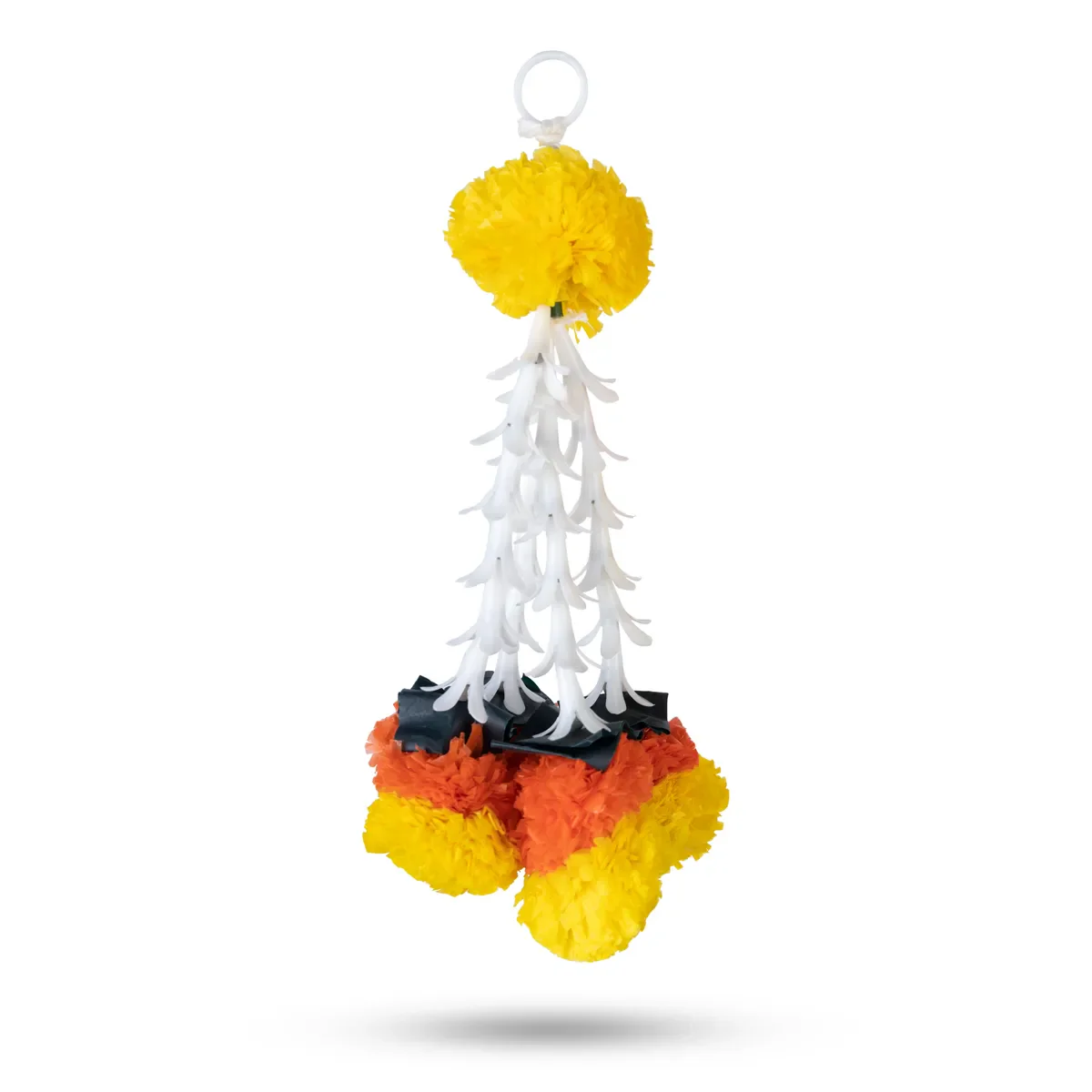 Side Toran Pair - 9 Inches | Marigold Flower Thoran/ Flower Hanging Bandanwar For Home Entrance Decor - Image 2