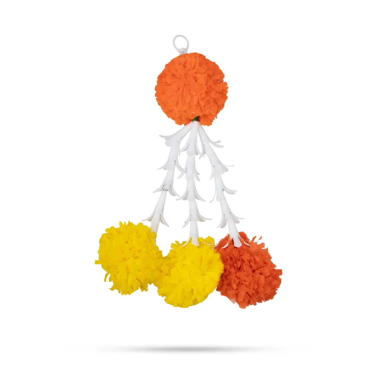 Side Toran Pair - 9 Inches | Marigold Flower Thoran/ Flower Hanging Bandanwar For Home Entrance Decor - Image 2