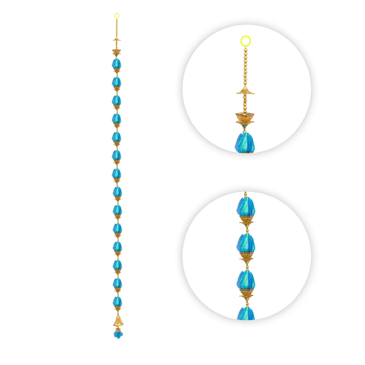 Side Toran - 37 Inches | Beads With Rose Design Thoran/ Artificial Flower Toran for Home Decor - Image 2