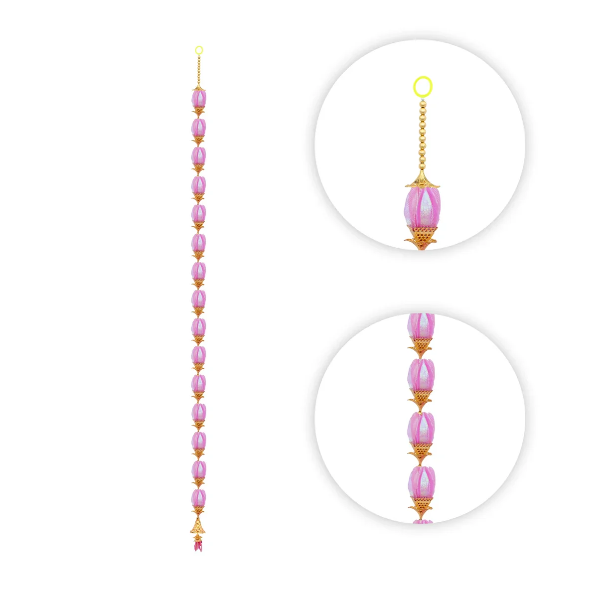 Side Toran - 37 Inches | Beads With Rose Design Thoran/ Artificial Flower Toran for Home Decor - Image 6