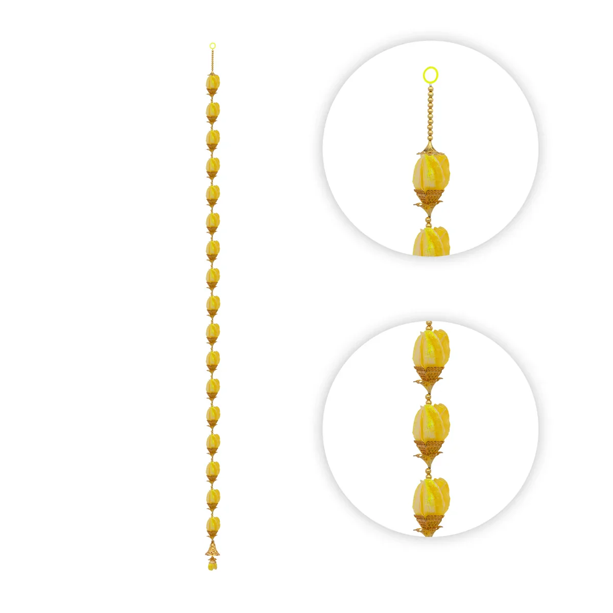 Side Toran - 37 Inches | Beads With Rose Design Thoran/ Artificial Flower Toran for Home Decor - Image 8