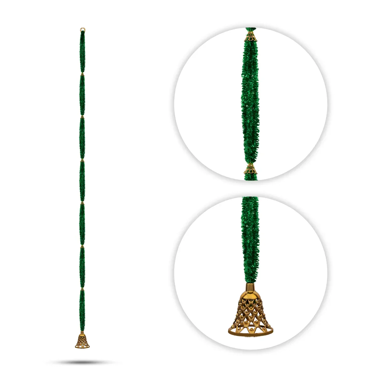 Side Toran Set - 60 Inches | 10 Pcs/ Hanging Bell Thoranam/ Decorative Bandanwar For Auspicious Entrance Decor - Image 2
