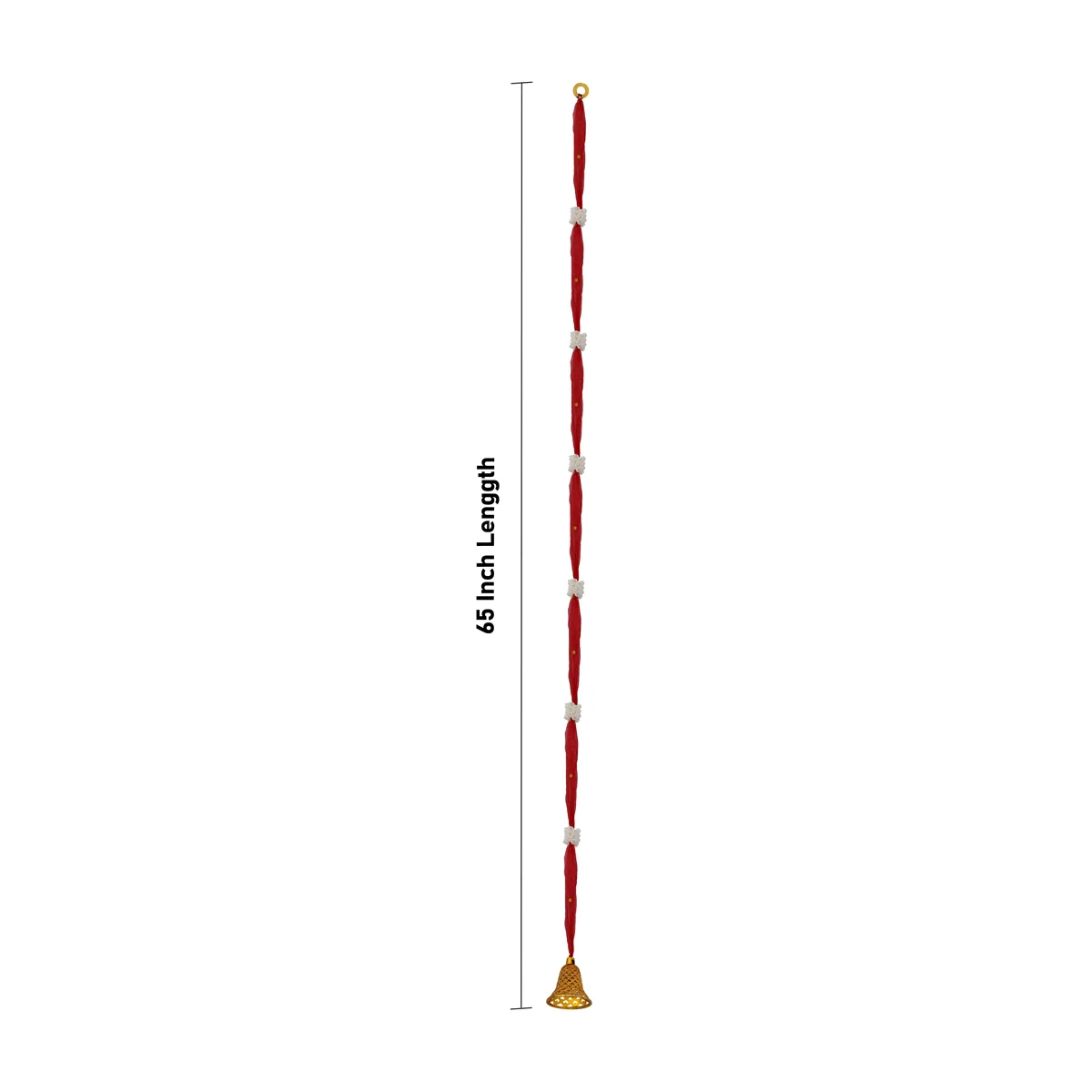 Side Toran Set - 65 Inches | 10 Pcs / Traditional Bell Thoranam/ Door Hanging Bandanwar For Pooja & Home Decor - Image 4
