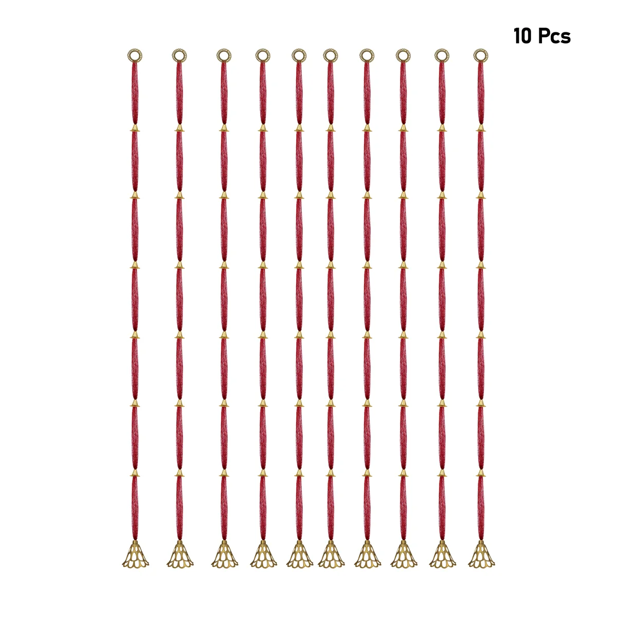 Side Toran Set - 70 Inches | 10 Pcs Set/ Bell Design Thoranam/ Bandanwar For Home Entrance Decor - Image 3