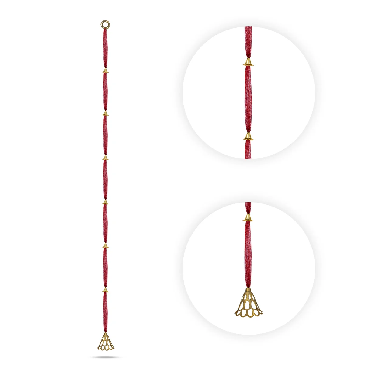 Side Toran Set - 70 Inches | 10 Pcs Set/ Bell Design Thoranam/ Bandanwar For Home Entrance Decor - Image 4