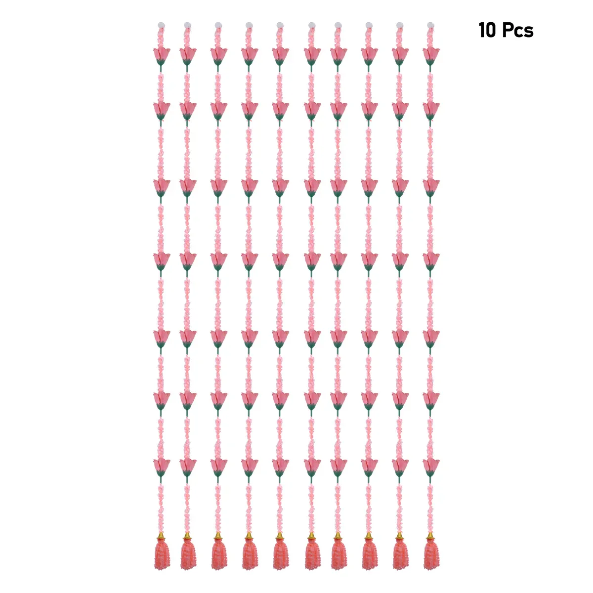 Side Toran Set - 75 Inches | 10 Pcs/ Artificial Rose Flower Thoranam/ Door Hanging Bandanwar For Pooja Decor - Image 2