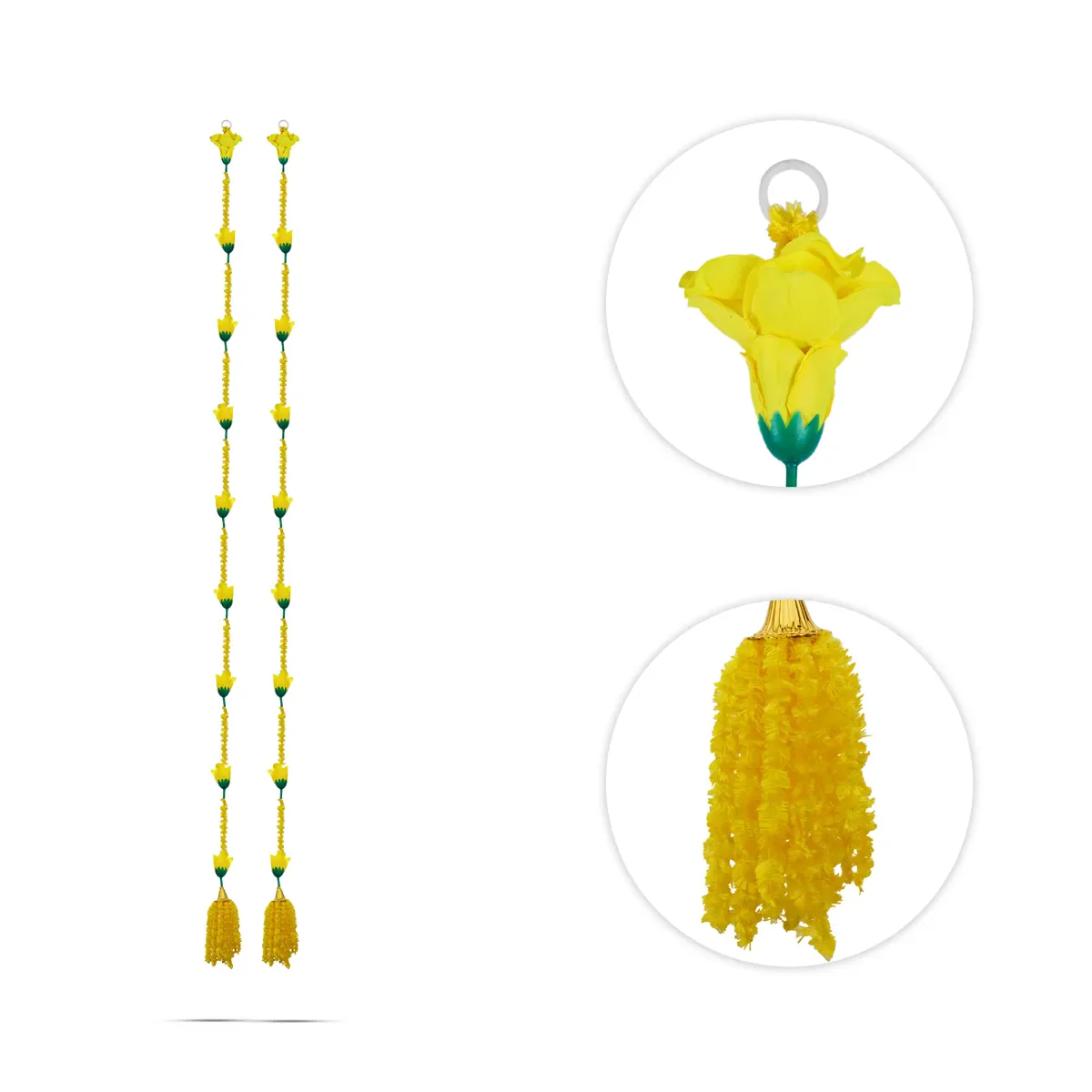 Side Toran Set - 75 Inches | 10 Pcs/ Artificial Rose Flower Thoranam/ Door Hanging Bandanwar For Pooja Decor - Image 6