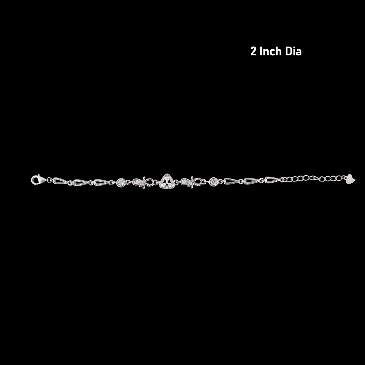 Silver Bracelet - 2 Inch Dia | Stone Design Hand Band/ Hand Bracelet/ Artificial Jewelry For Stylish Wear - Image 3