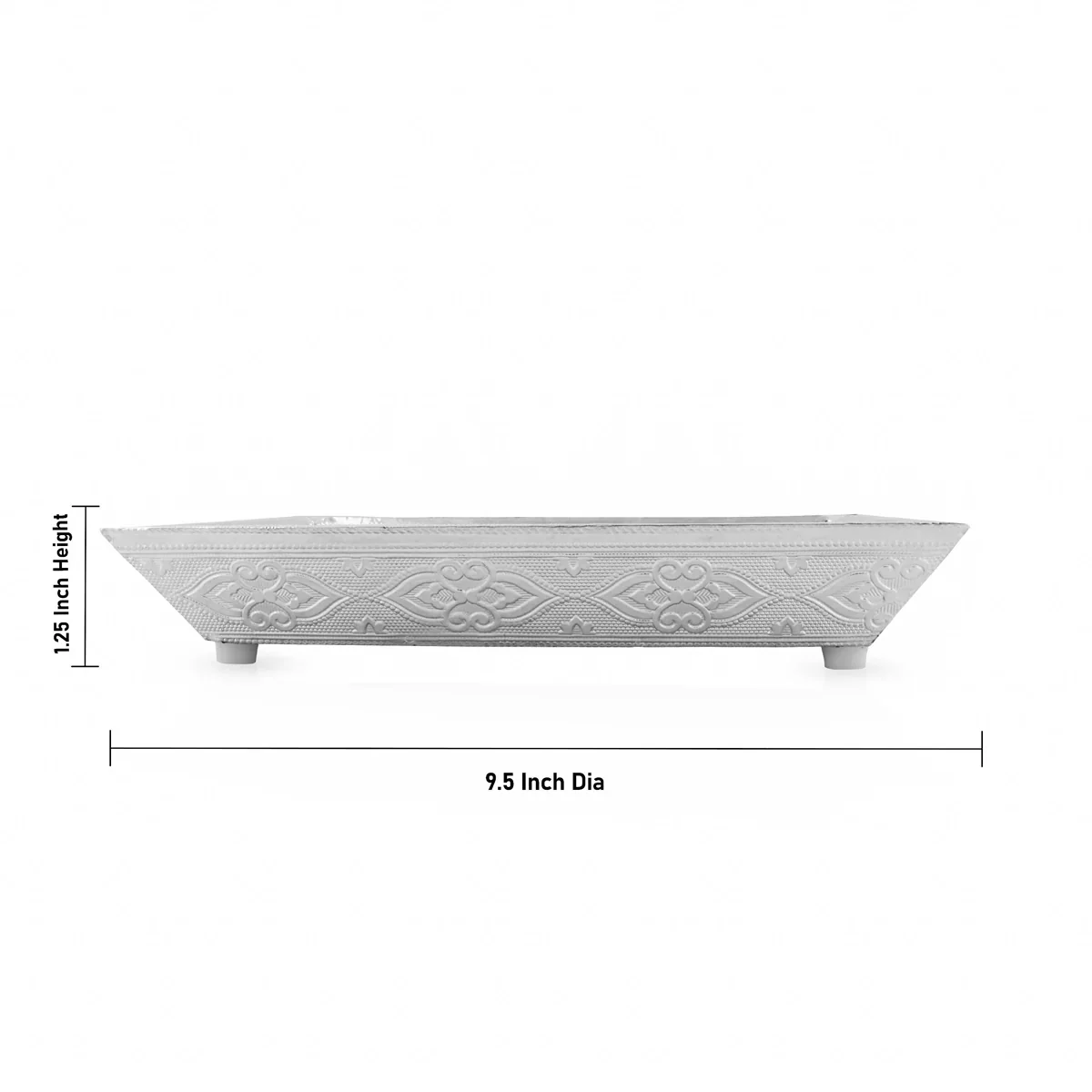 Silver Serving Tray - 1.25 x 9.5 Inches | Chocky Tray/ Thali Plate for Pooja - Image 3