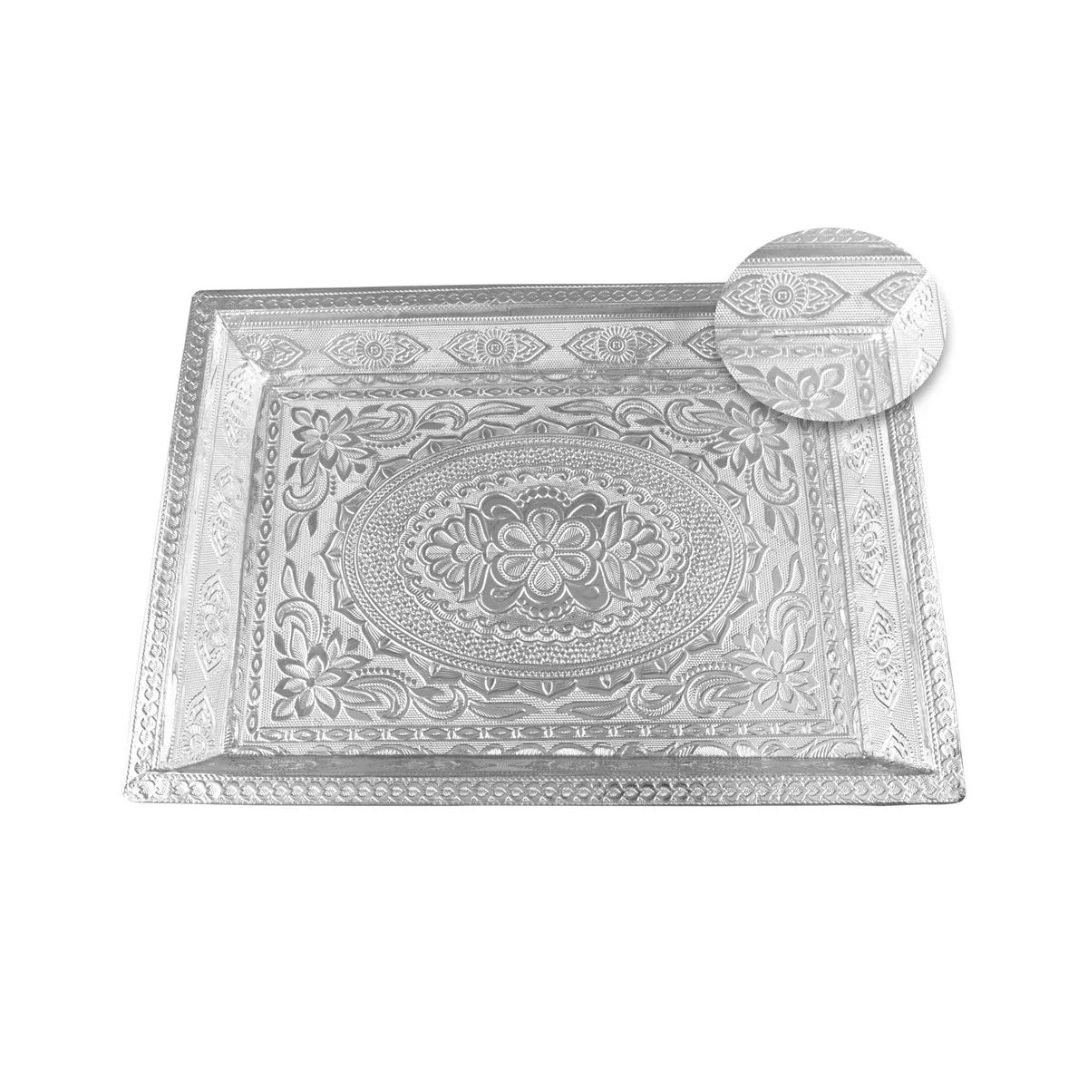 Silver Tray - 1.5 x 14 Inches | Thali Plate/ Decorative Plate for Pooja - Image 2
