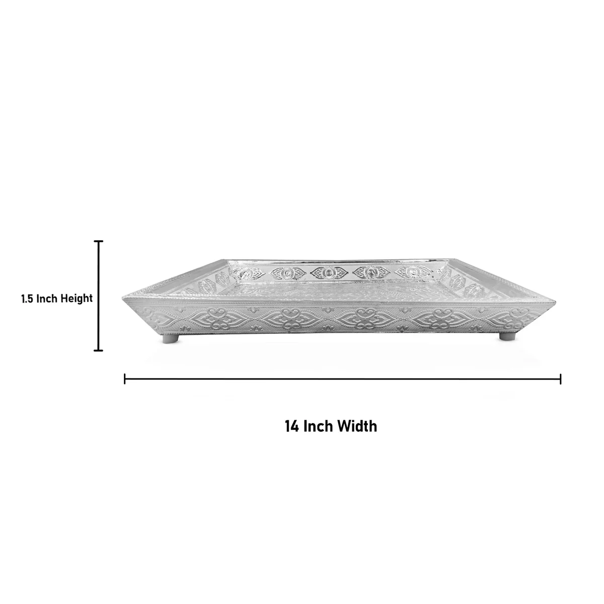 Silver Tray - 1.5 x 14 Inches | Thali Plate/ Decorative Plate for Pooja - Image 4