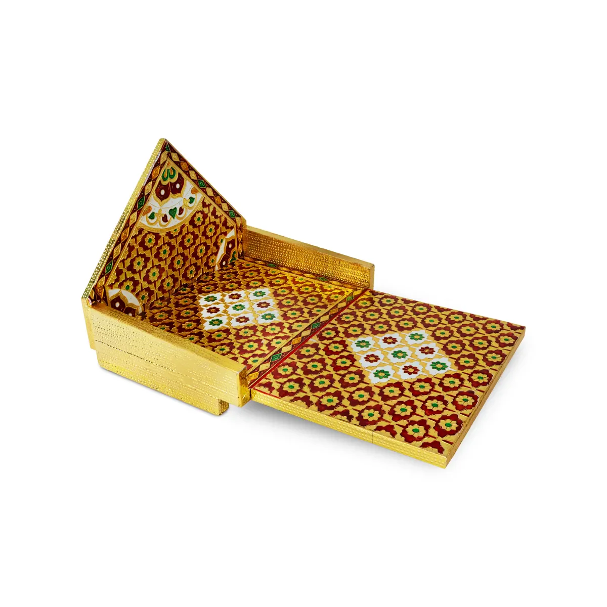 Simhasan - 10 X 7.75 Inches | Wooden Golden Singhasan/ Deity Throne/ Idol Seat For Pooja & Mandir Decor - Image 4