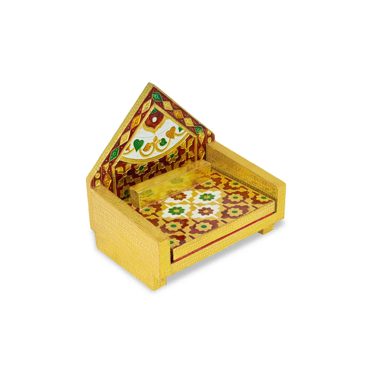 Simhasan - 6 X 5.75 Inches | Wooden Golden Singhasan/ Deity Throne/ Idol Seat For Deity - Image 11