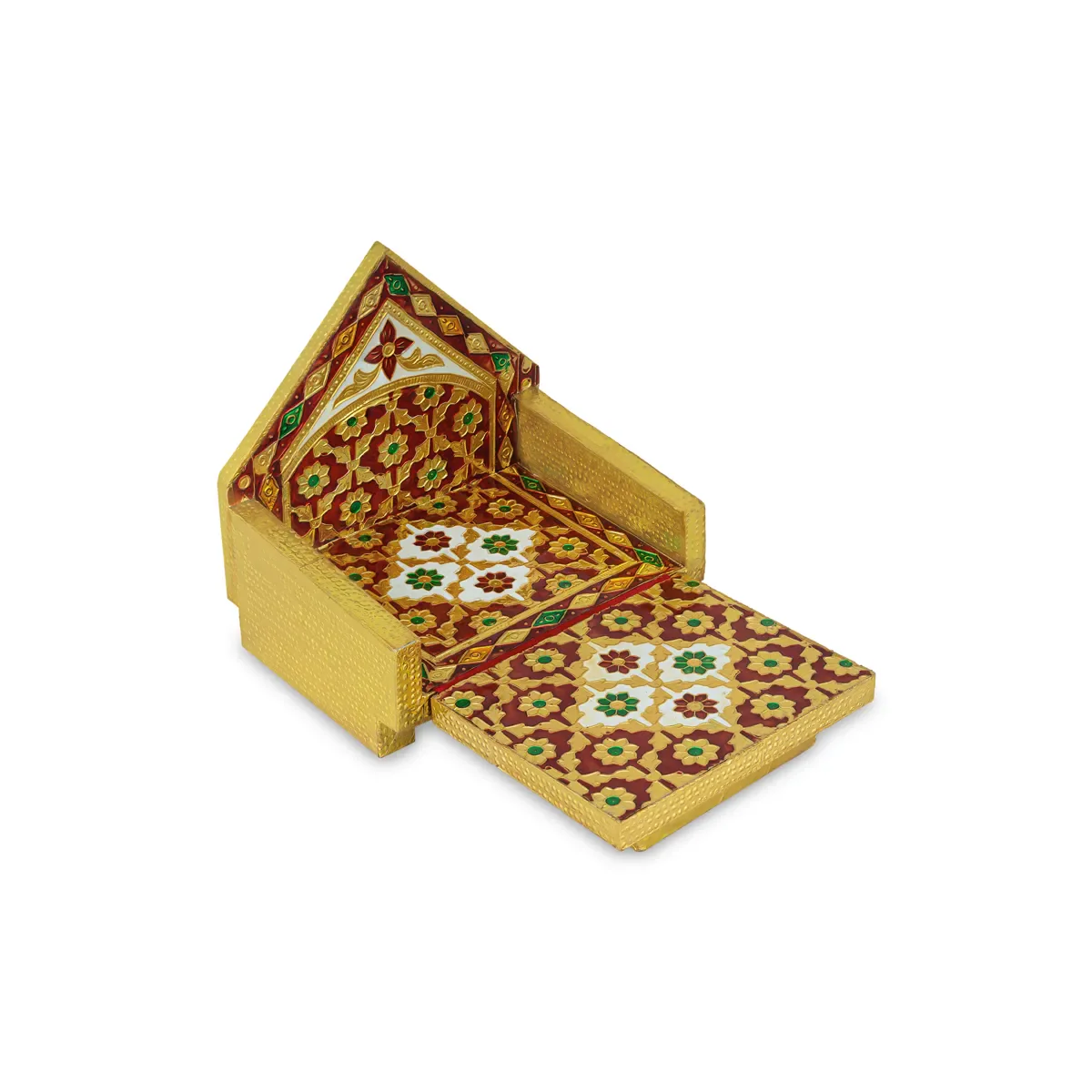 Simhasan - 6 X 5.75 Inches | Wooden Golden Singhasan/ Deity Throne/ Idol Seat For Deity - Image 6
