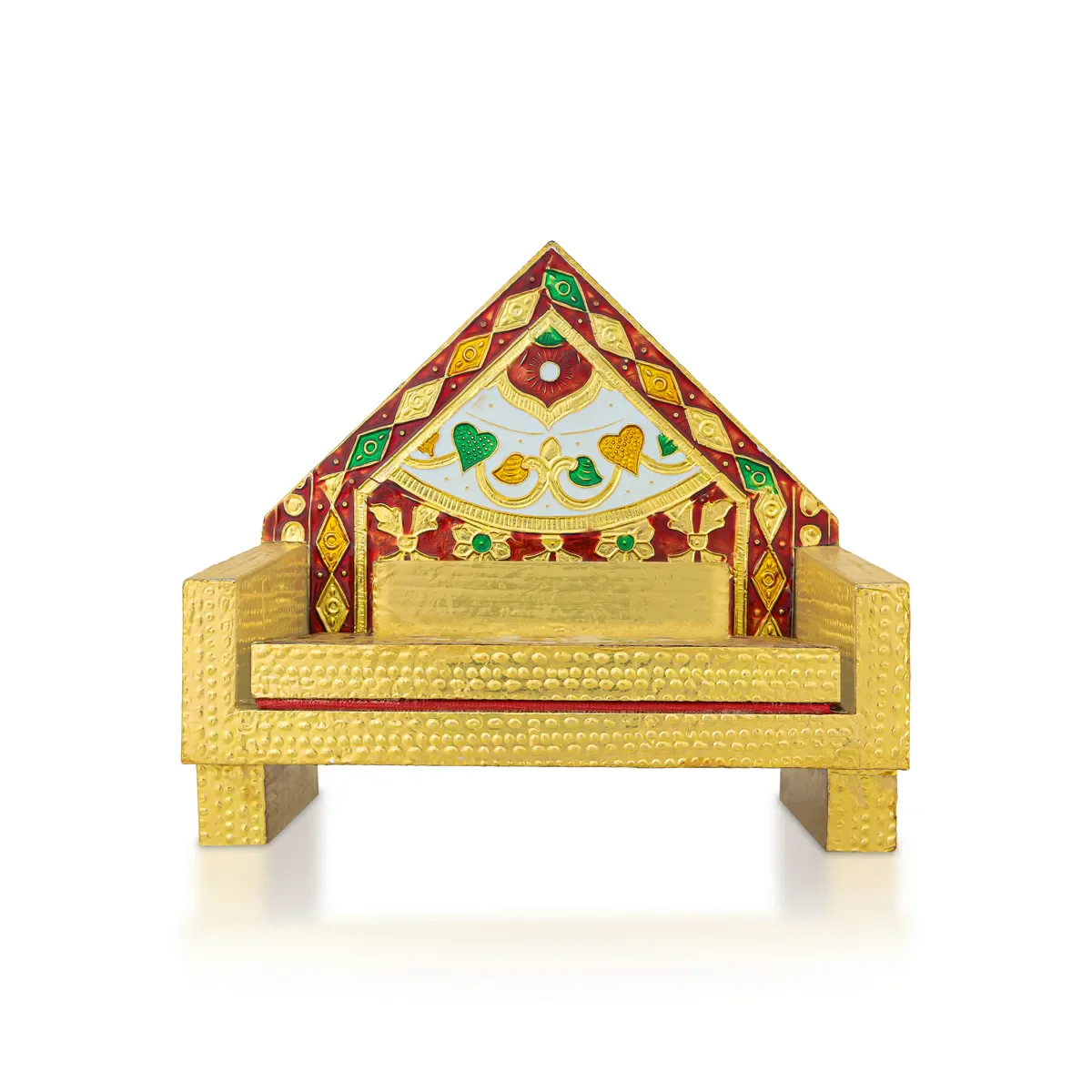 Simhasan - 6 X 5.75 Inches | Wooden Golden Singhasan/ Deity Throne/ Idol Seat For Deity - Image 7