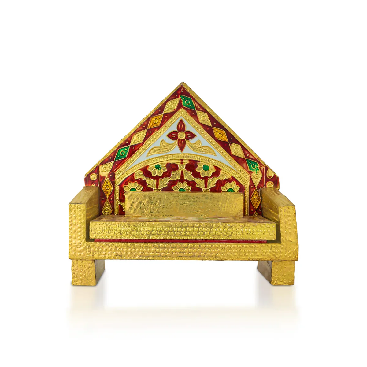 Simhasan - 6 X 5.75 Inches | Wooden Golden Singhasan/ Deity Throne/ Idol Seat For Deity - Image 9