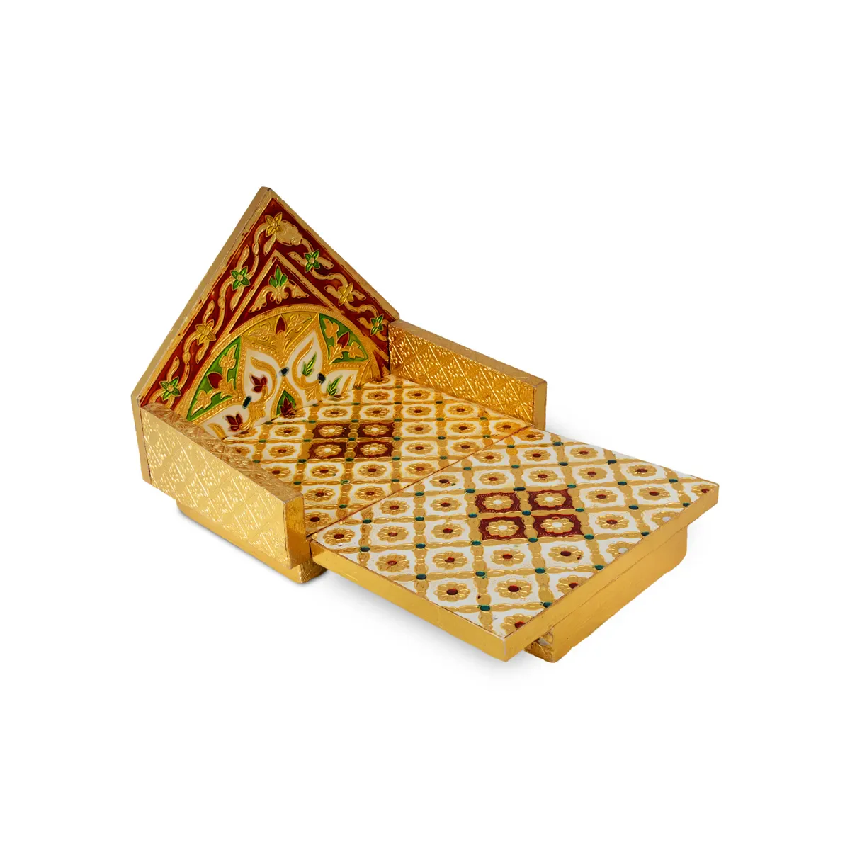 Simhasan - 8 X 6.75 Inches | Wooden Golden Singhasan/ Deity Throne/ Idol Seat For Deity - Image 10