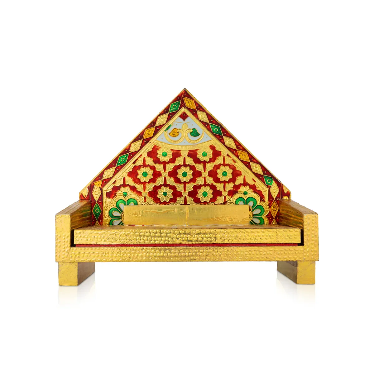 Simhasan - 8 X 6.75 Inches | Wooden Golden Singhasan/ Deity Throne/ Idol Seat For Deity - Image 7