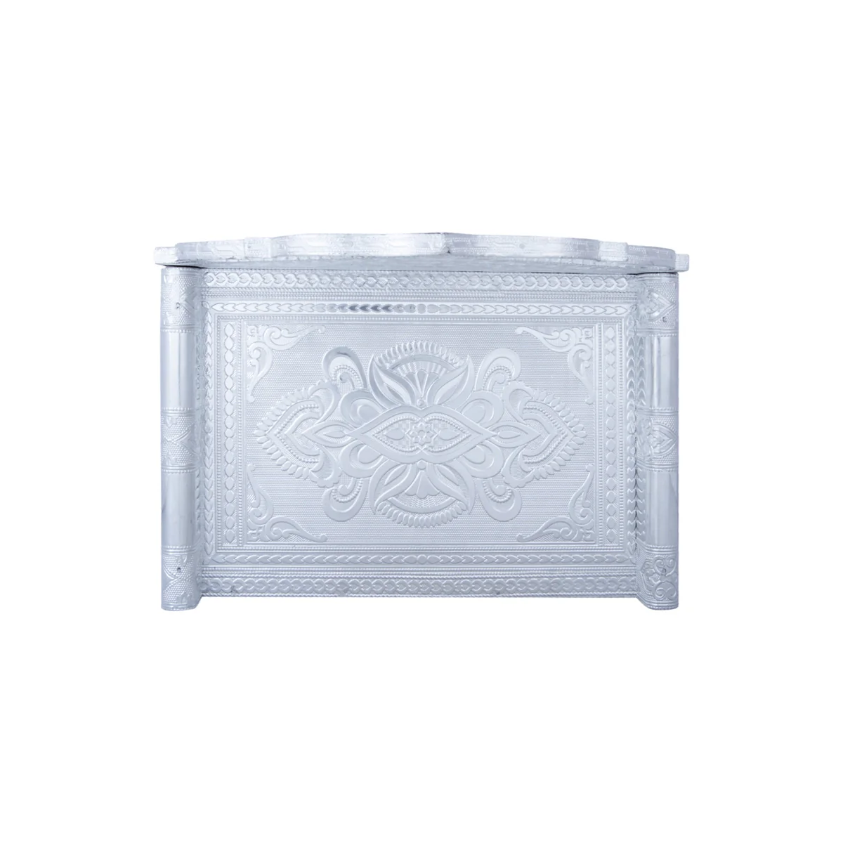 Simhasan - 9.5 x 12 Inches | Silver Polish Aasan/ Chowki/ Bajot for Pooja Mandir - Image 3