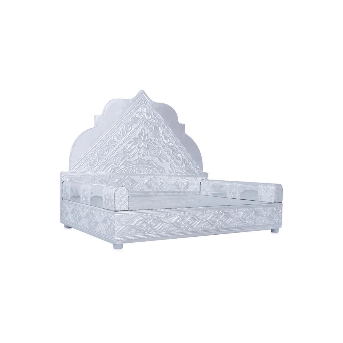 Simhasan - 9.5 x 12 Inches | Silver Polish Aasan/ Chowki/ Bajot for Pooja Mandir - Image 5